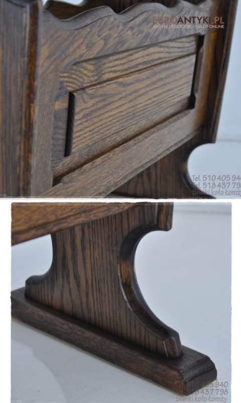 STARY KLASYCZNY GAZETNIK STOJAK NA GAZETY RUSTIC