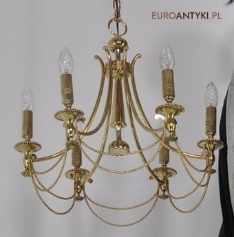 STARY MOSIEZNY ZYRANDOL WYPOLEROWANY MOSIADZ