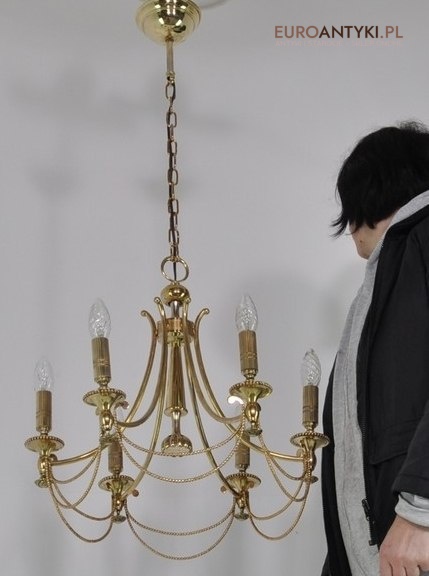 STARY MOSIEZNY ZYRANDOL WYPOLEROWANY MOSIADZ