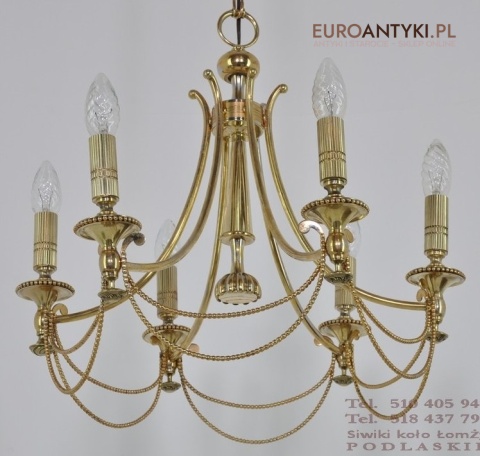 STARY MOSIEZNY ZYRANDOL WYPOLEROWANY MOSIADZ