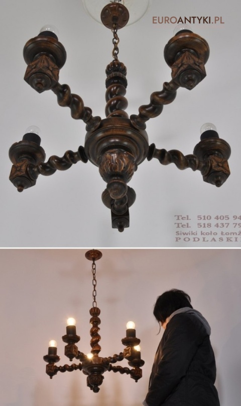 STARY RZEZBIONY ZYRANDOL DO KARCZMY GOSPODY KNAJPY