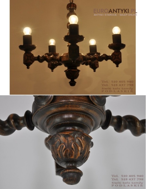 STARY RZEZBIONY ZYRANDOL DO KARCZMY GOSPODY KNAJPY