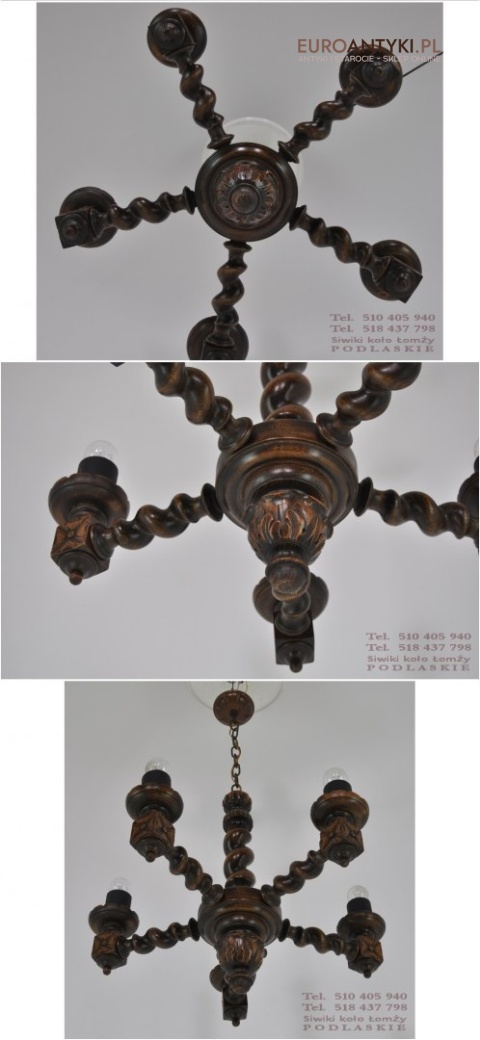 STARY RZEZBIONY ZYRANDOL DO KARCZMY GOSPODY KNAJPY