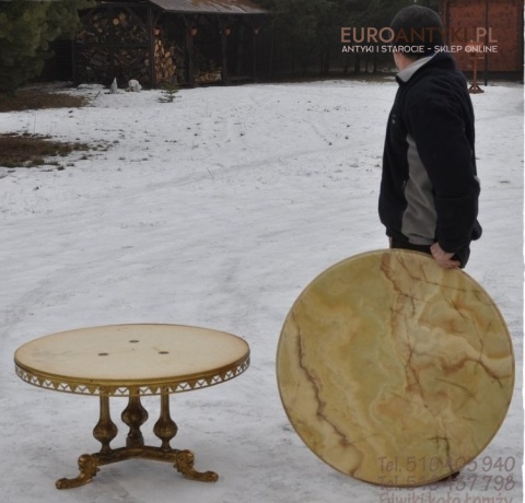 STARY STOLIK STOLICZEK SECESYJNY ONYX ONYKS ANTYK