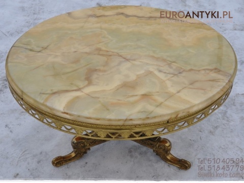 STARY STOLIK STOLICZEK SECESYJNY ONYX ONYKS ANTYK