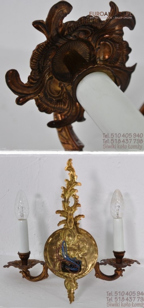 STARY ZLOTY DUZY KINKIET NA SCIANE BAROK ROKOKO XL