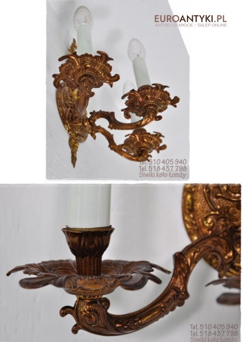 STARY ZLOTY DUZY KINKIET NA SCIANE BAROK ROKOKO XL