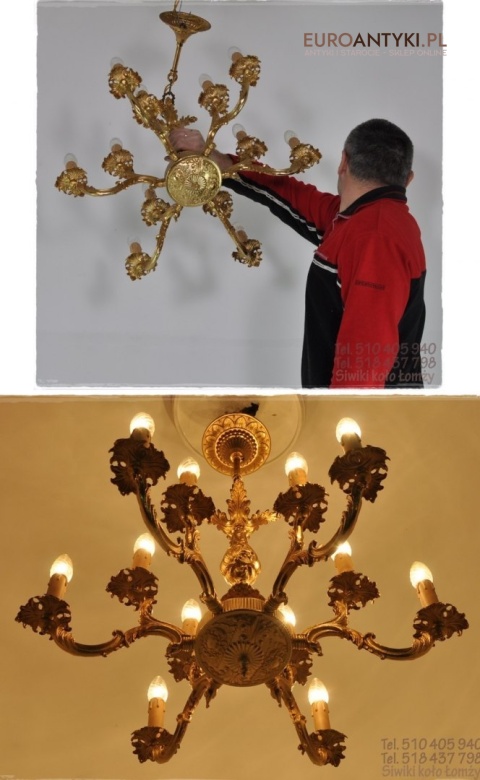 XL DUZY STARY ZYRANDOL BAROK ROKOKO ZLOTY KOLOR XL