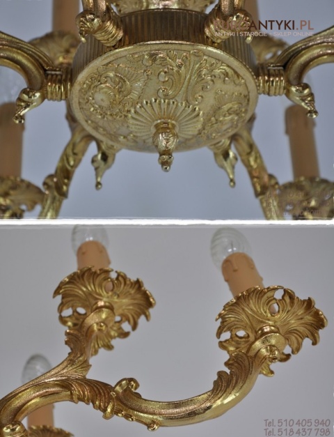 XL DUZY STARY ZYRANDOL BAROK ROKOKO ZLOTY KOLOR XL
