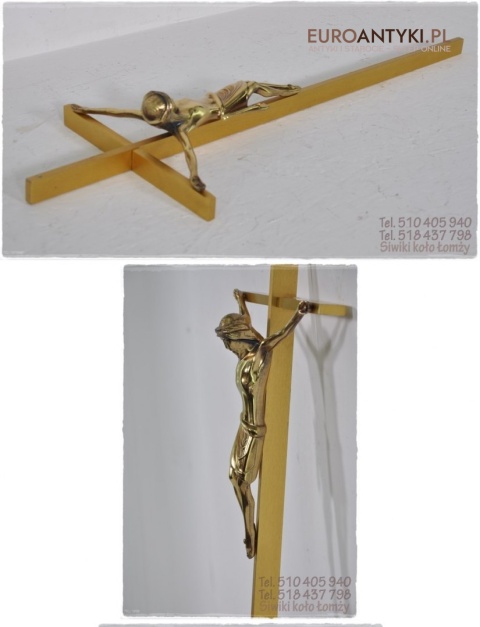 XL STARY KRZYZYK KRZYZ Z MOSIADZU JEZUS CHRYSTUS