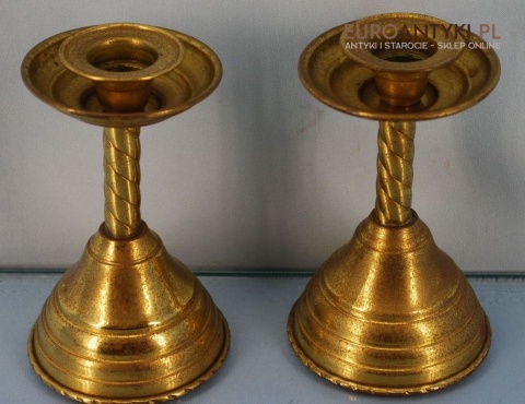 2 STARE SWIECZNIKI SWIECZNIK STARE ZLOTO ZLOTE