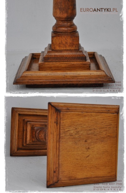 ANTYK STARY DREWNIANY RZEZBIONY KWIETNIK STOJACZEK