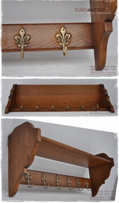 ANTYK STARY DREWNIANY RZEZBIONY WIESZAK GARDEROBA