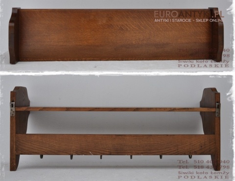 ANTYK STARY DREWNIANY RZEZBIONY WIESZAK GARDEROBA