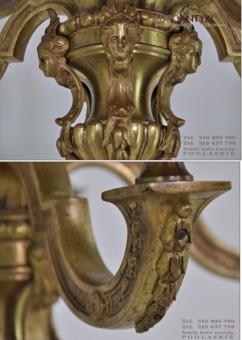 Ludwik XVI - pałacowy francuski żyrandol. Antyk Unikat