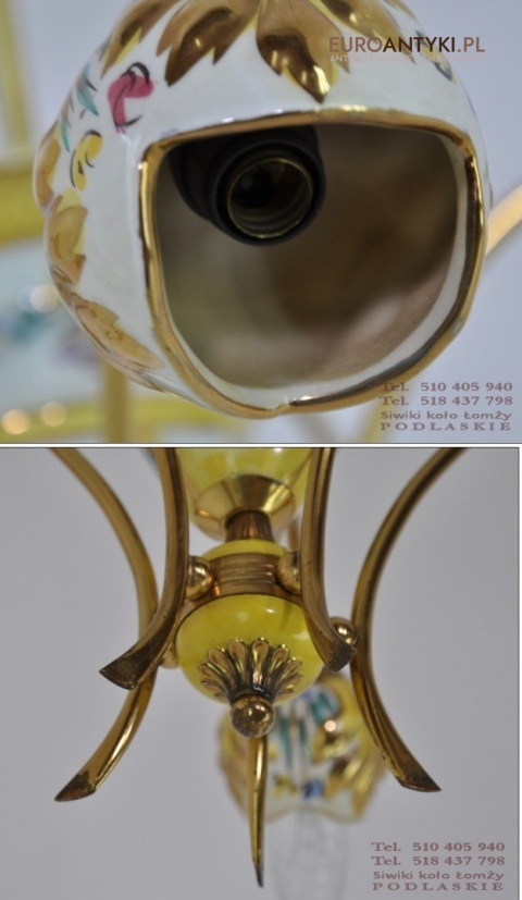 ANTYK ZYRANDOL LAMPA SUFITOWA PORCELANOWY KWIAT