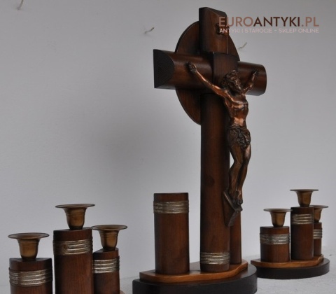 ART DECO KRZYZ KRZYZYK PASYJKA JEZUS CHRYSTUS