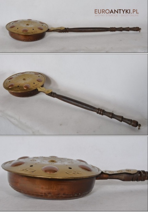 DUZA PATELNIA OZDOBNA PODGRZEWACZ ANTYK FRANCJA XL