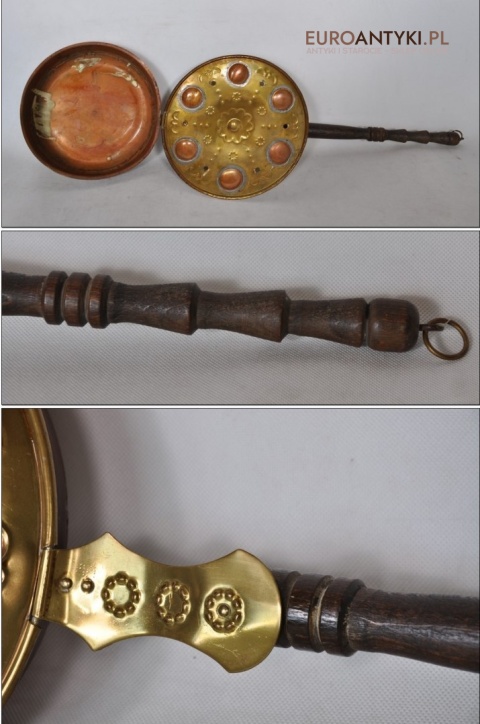 DUZA PATELNIA OZDOBNA PODGRZEWACZ ANTYK FRANCJA XL