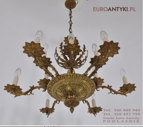 DUZY STARY ZYRANDOL BAROK ROKOKO MASYWNY MOSIADZ