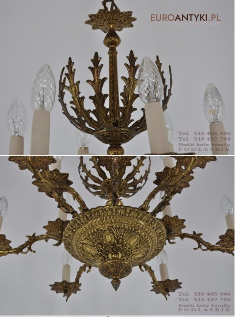 DUZY STARY ZYRANDOL BAROK ROKOKO MASYWNY MOSIADZ