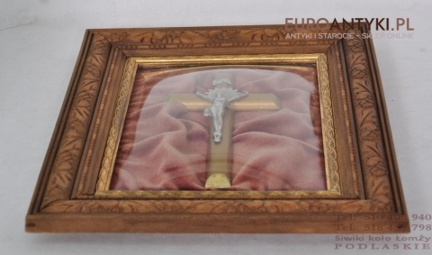 JEZUS CHRYSTUS NA KRZYZU OBRAZ W RAMACH POD SZKLEM