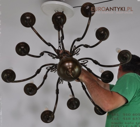 LAMPA XL PAJAK STARY DUZY ZYRANDOL POTEZNY GIGANT