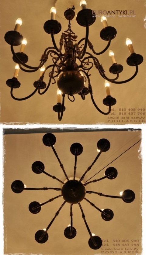 LAMPA XL PAJAK STARY DUZY ZYRANDOL POTEZNY GIGANT