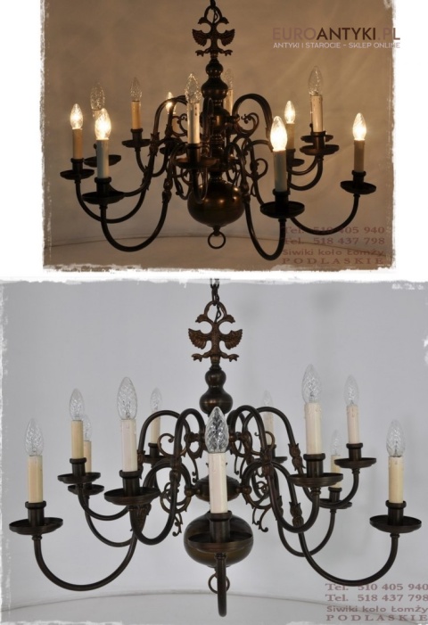 LAMPA XL PAJAK STARY DUZY ZYRANDOL POTEZNY GIGANT