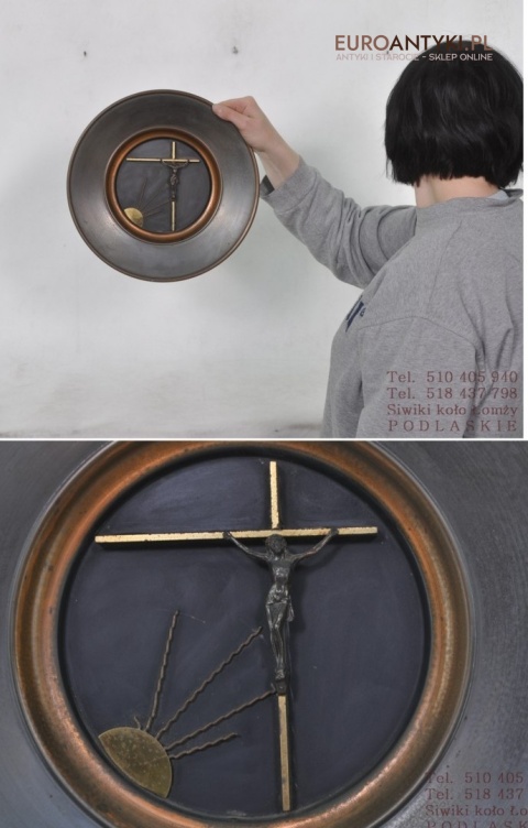 OZDOBNY TALERZ Z JEZUSEM CHRYSTUSEM INRI KRZYZ