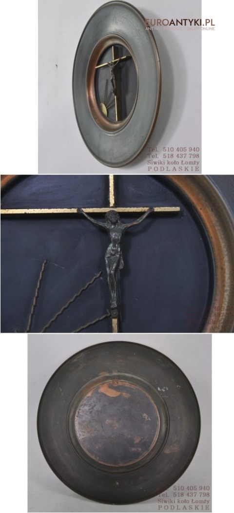 OZDOBNY TALERZ Z JEZUSEM CHRYSTUSEM INRI KRZYZ