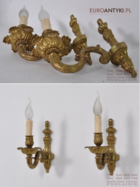 PIEKNE DUZE KINKIETY LAMPY LAMPKI ZLOTE MOSIADZ