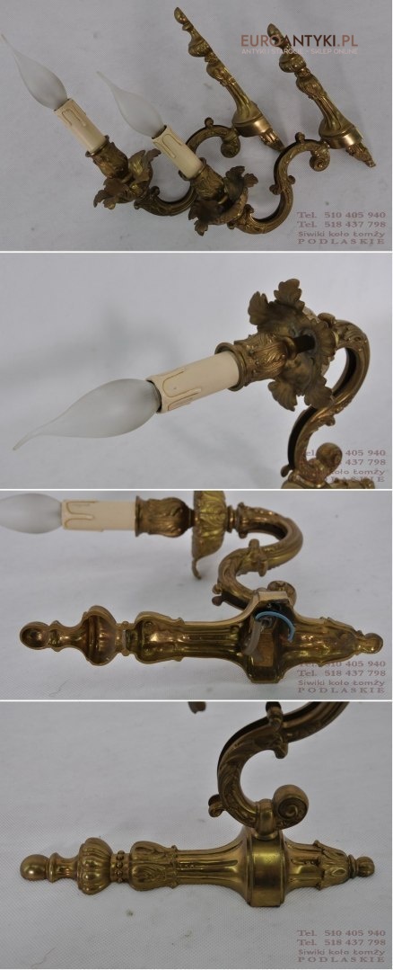 PIEKNE DUZE KINKIETY LAMPY LAMPKI ZLOTE MOSIADZ