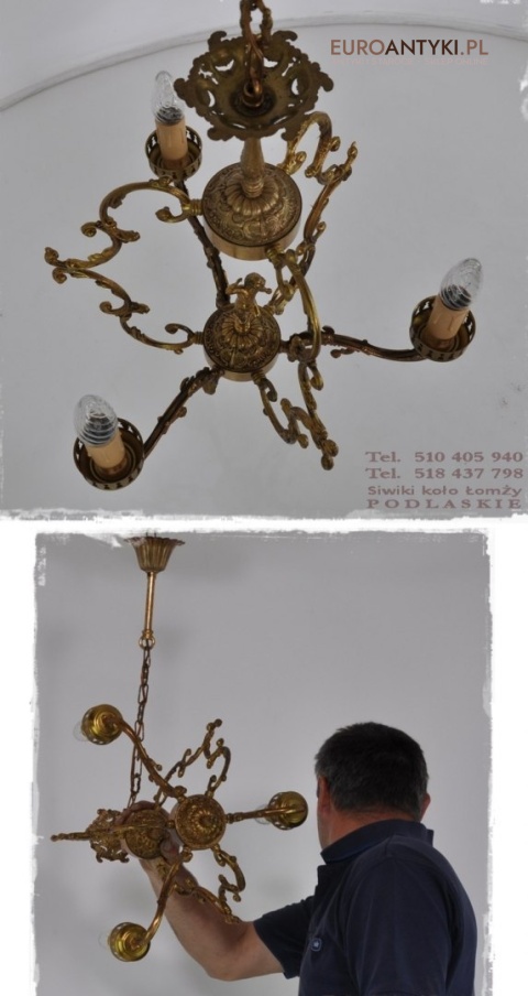 STARA LAMPA SUFITOWA ZYRANDOL BAROK ROKOKO ANTYK