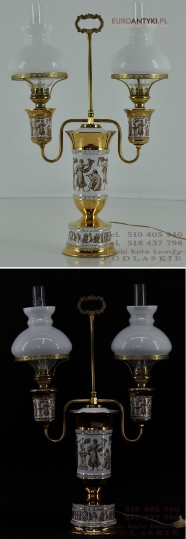 STARA LAMPKA LAMPA FLORENTINE ITALY PORCELANA XL