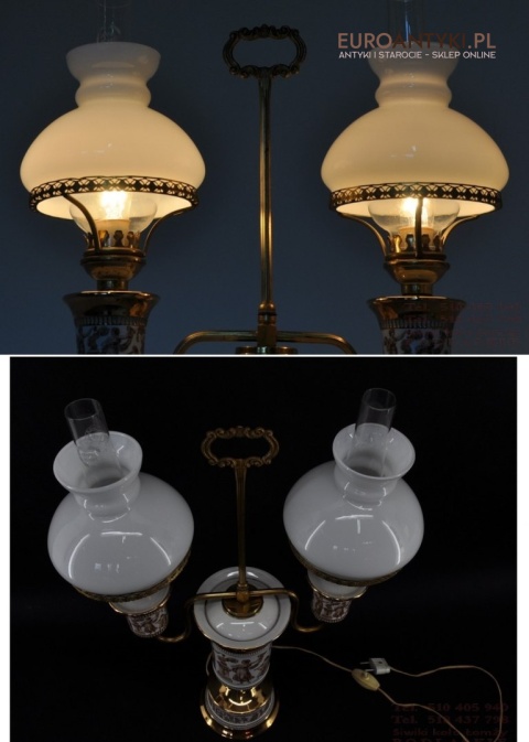 STARA LAMPKA LAMPA FLORENTINE ITALY PORCELANA XL