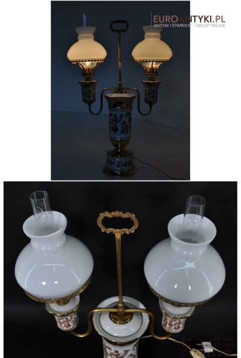 STARA LAMPKA LAMPA FLORENTINE ITALY PORCELANA XL