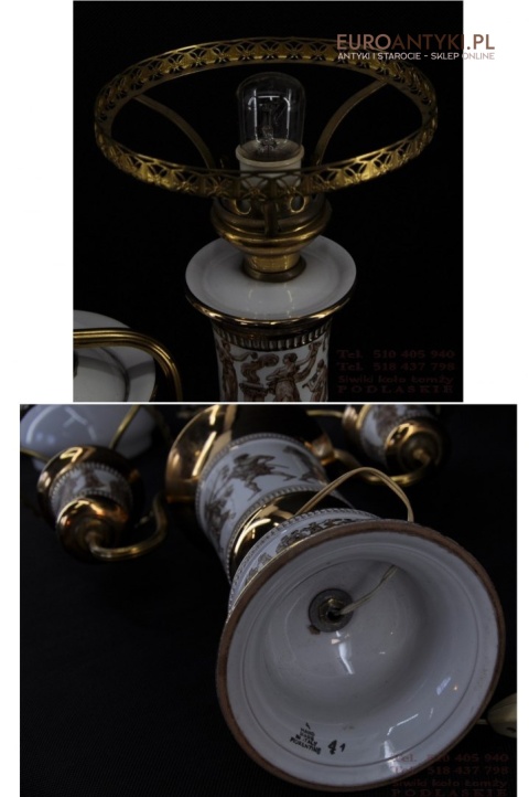 STARA LAMPKA LAMPA FLORENTINE ITALY PORCELANA XL