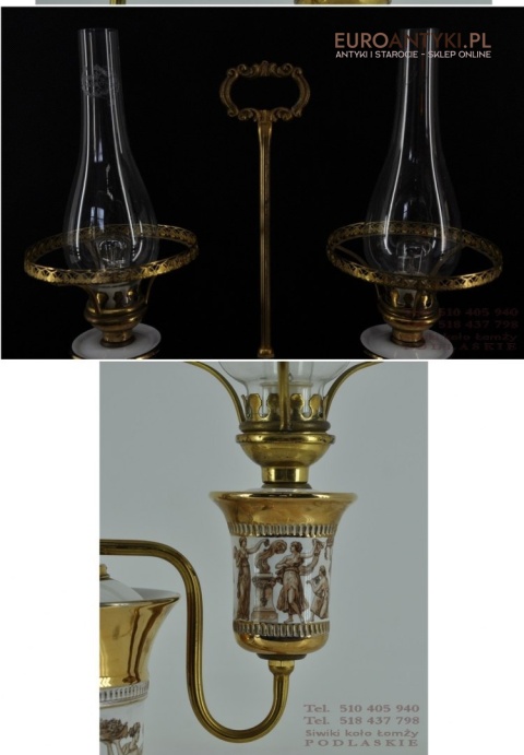 STARA LAMPKA LAMPA FLORENTINE ITALY PORCELANA XL