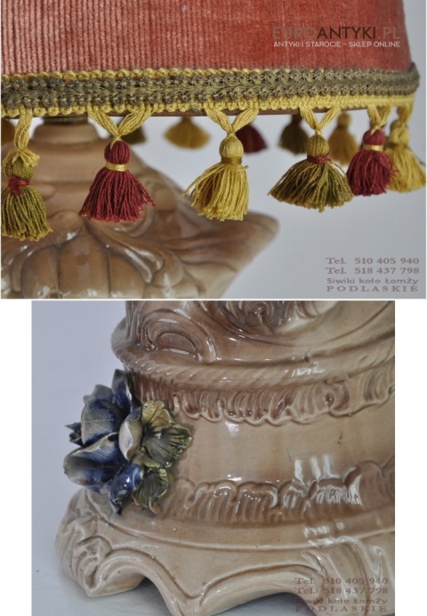 STARA LAMPKA LAMPA Z CERAMIKI Z ANIOLKAMI AMORAMI