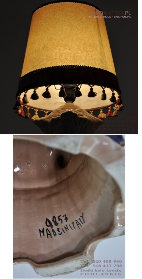 STARA LAMPKA LAMPA Z CERAMIKI Z ANIOLKAMI AMORAMI