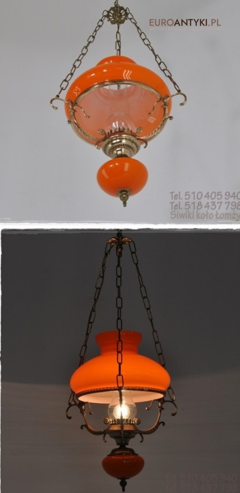 STARA POMARANCZOWA LAMPA DO GANKU GANKA HOLU