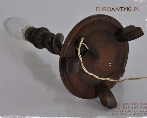 STARA RZEZBIONA DREWNIANA LAMPKA GRUNDERZEIT ANTYK
