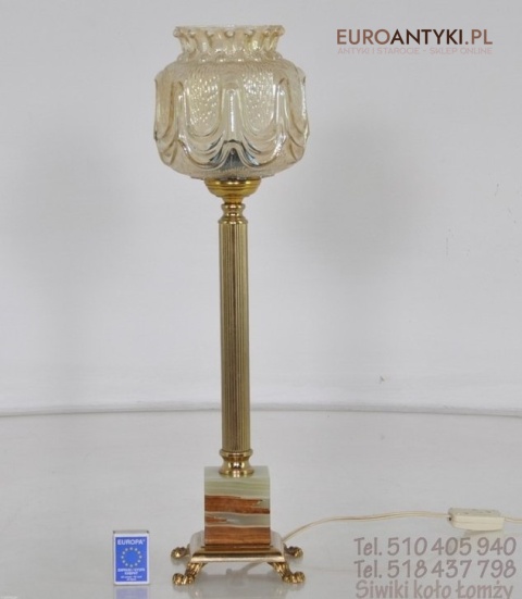 STARA SECESYJNA LAMPKA LAMPA KOLUMNA Z KLOSZEM XL