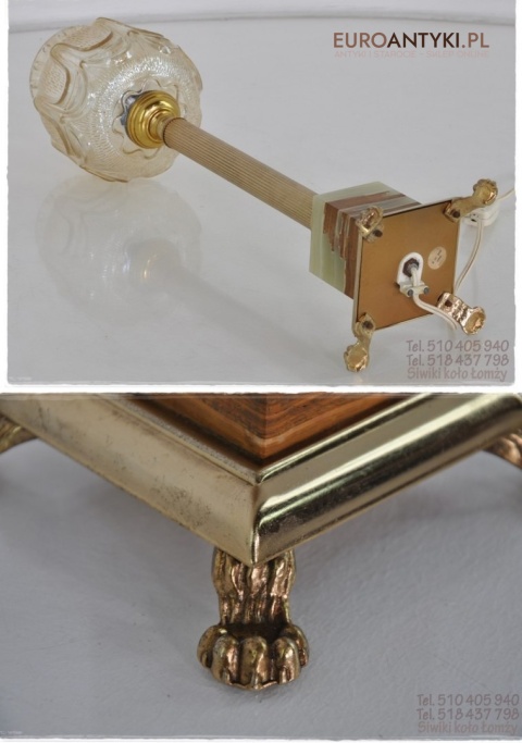 STARA SECESYJNA LAMPKA LAMPA KOLUMNA Z KLOSZEM XL