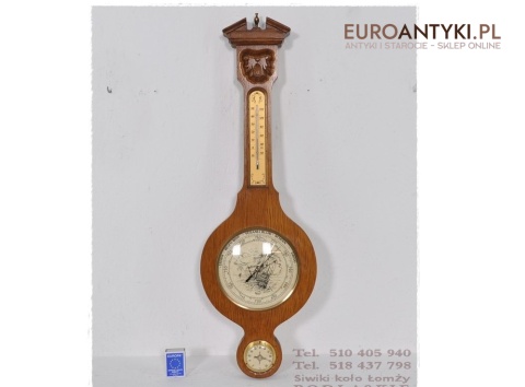 STARY DUZY BAROMETR HYGROMETR TERMOMETR STACJA XL