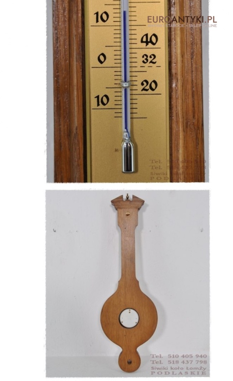 STARY DUZY BAROMETR HYGROMETR TERMOMETR STACJA XL