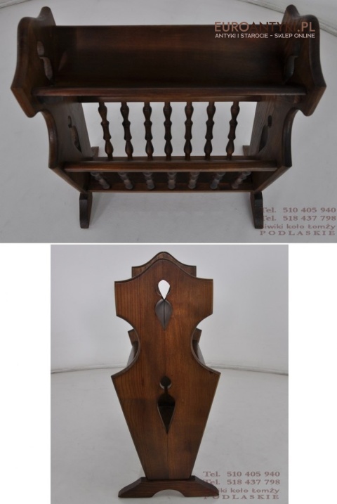 STARY GAZETNIK STOJAK NA GAZETY GAZECIAK DREWNIANY