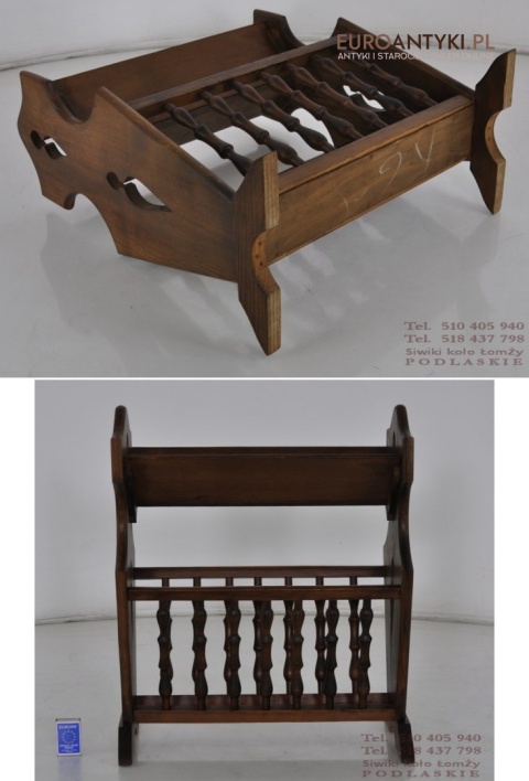 STARY GAZETNIK STOJAK NA GAZETY GAZECIAK DREWNIANY