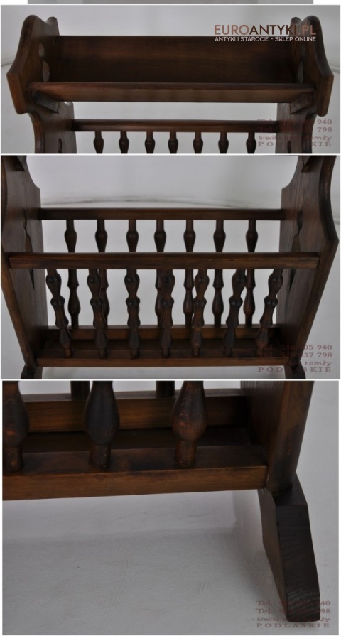 STARY GAZETNIK STOJAK NA GAZETY GAZECIAK DREWNIANY